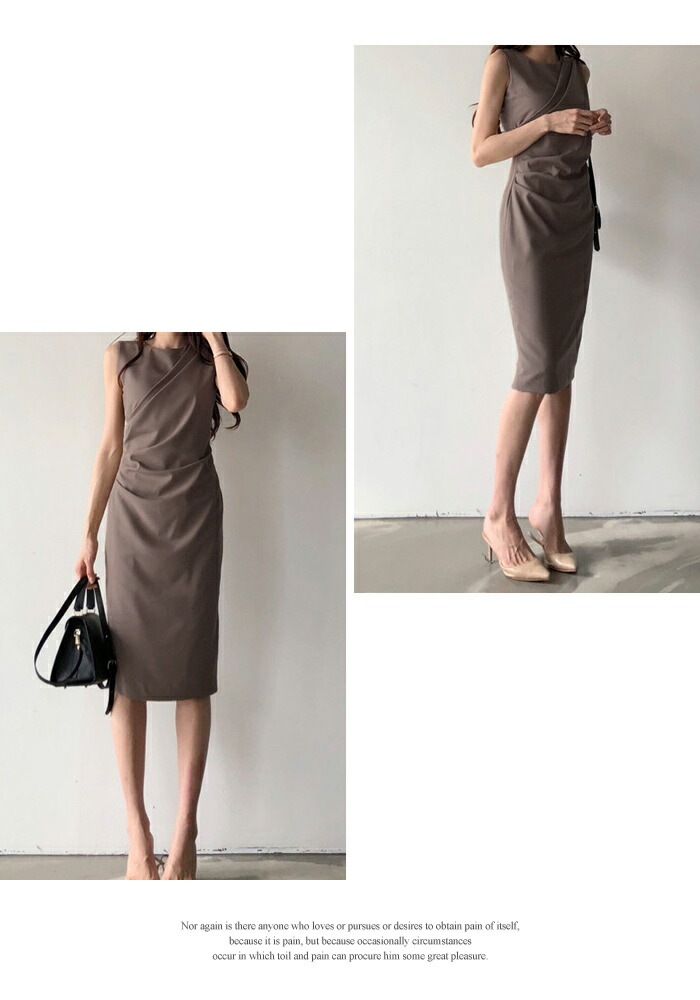 【急速出荷】 ワンピース レディース 秋 冬 秋冬 黒 ノースリーブ ミディアムワンピース ひざ丈 きれいめ タイトワンピース 無地 ひざ丈ワンピース ドレス 上品 オフィス カジュアル ミモレワンピ