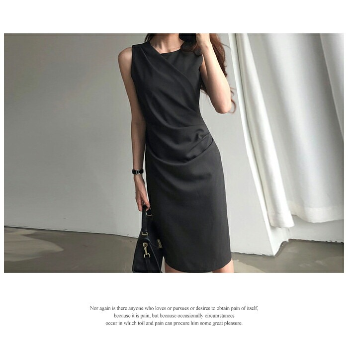 【急速出荷】 ワンピース レディース 秋 冬 秋冬 黒 ノースリーブ ミディアムワンピース ひざ丈 きれいめ タイトワンピース 無地 ひざ丈ワンピース ドレス 上品 オフィス カジュアル ミモレワンピ