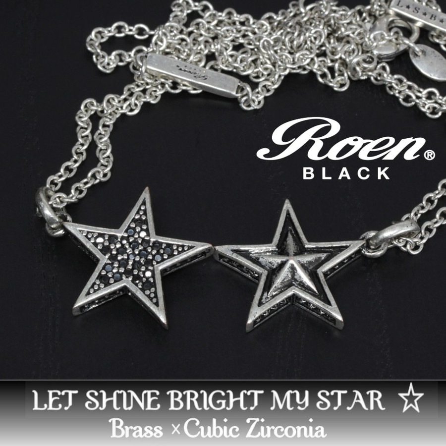 【再入荷なし 即納】Roen BLACK ロエン ブラック スター ペンダント ネックレス RO-602 シルバーカラー 【再入荷なし 即納】Roen BLACK ロエン ブラック スター ペンダント ネックレス RO-602 シルバーカラー