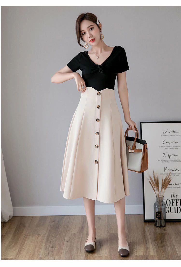 【送料無料】ベージュ ブラック ホワイト 清楚 脚長 体型カバー 通勤 OL ビジネス オフィス 会議 オールシーズン 無地 シンプル