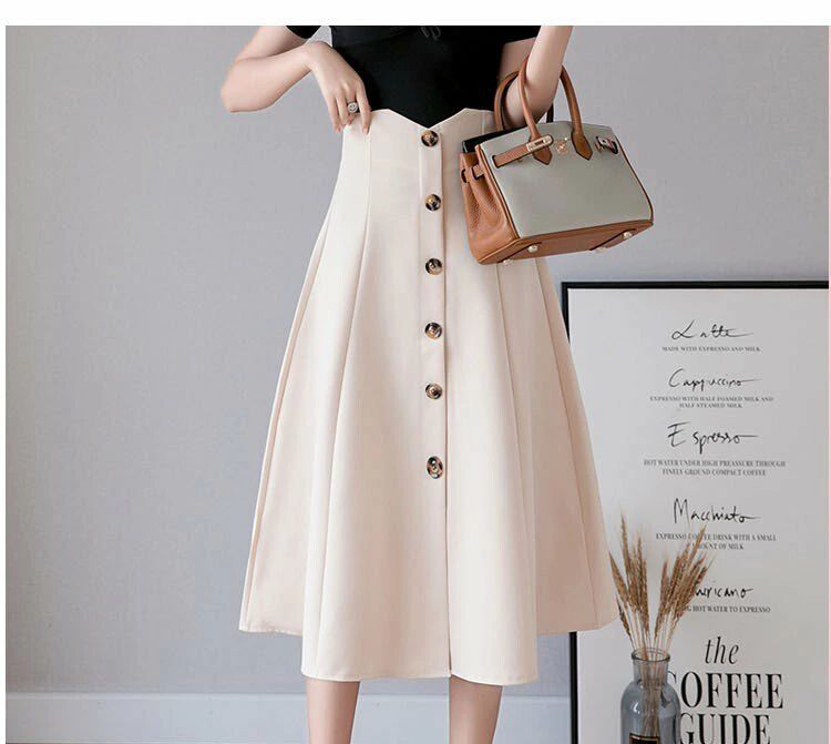 【送料無料】ベージュ ブラック ホワイト 清楚 脚長 体型カバー 通勤 OL ビジネス オフィス 会議 オールシーズン 無地 シンプル