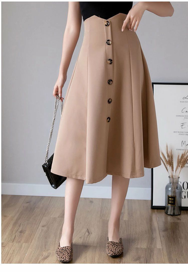 【送料無料】ベージュ ブラック ホワイト 清楚 脚長 体型カバー 通勤 OL ビジネス オフィス 会議 オールシーズン 無地 シンプル