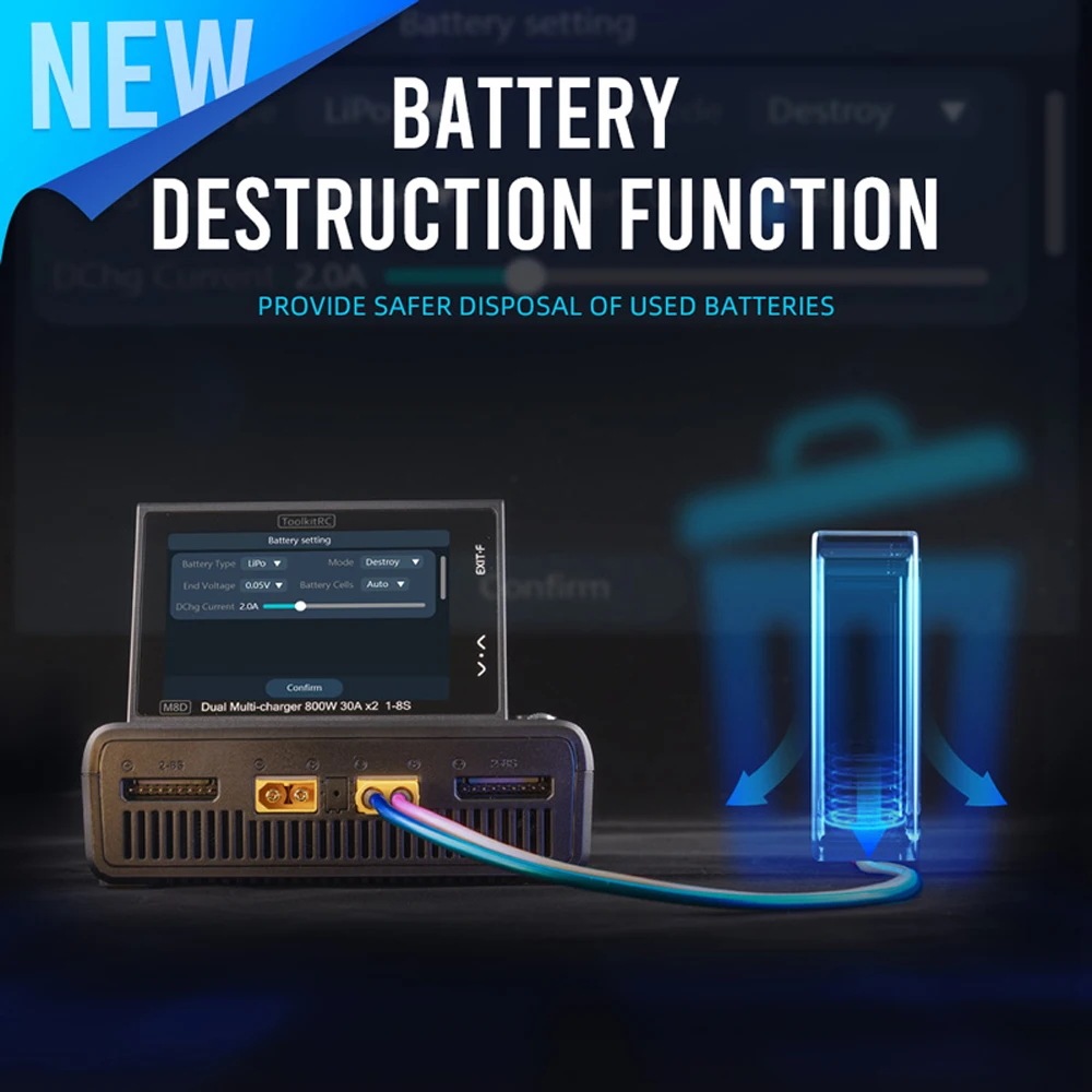 ツールキットrc-リチウム電池m8d2chタッチスクリーンデュアルチャネルdc800w * 2最大30a1-8s65w急速充電折りたたみ式スクリーン ツールキットrc-リチウム電池m8d2chタッチスクリーンデュアルチャネルdc800w * 2最大30a1-8s65w急速充電折りたたみ式スクリーン