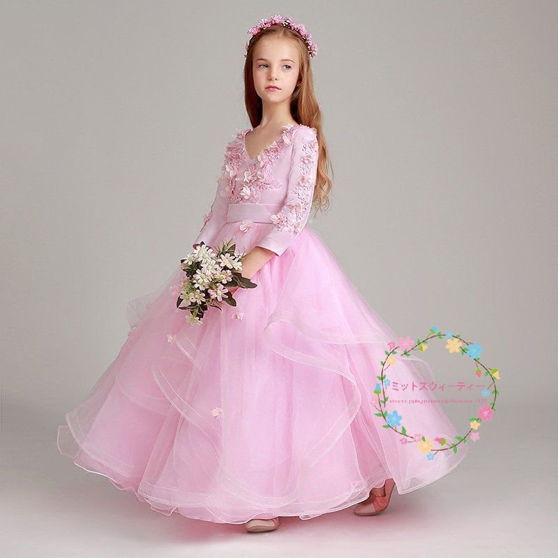 子供ドレス ピアノ発表会 ピンク カラフル キッズドレス 結婚式 長袖 子どもドレス 女の子 ミニ 子供ドレス ピアノ発表会 ピンク カラフル キッズドレス 結婚式 長袖 子どもドレス 女の子 ミニ