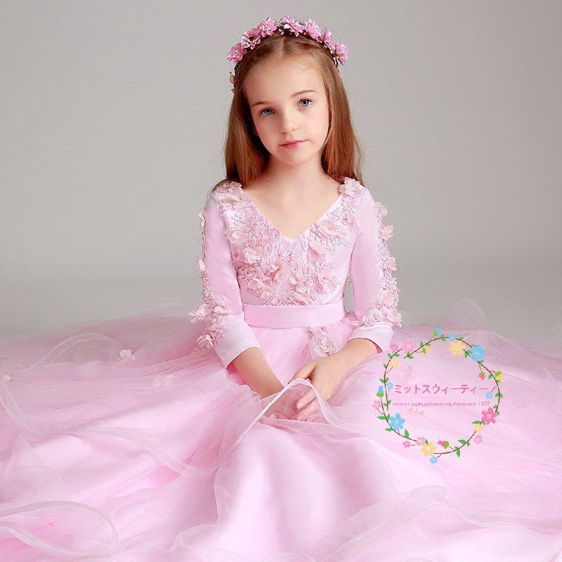 子供ドレス ピアノ発表会 ピンク カラフル キッズドレス 結婚式 長袖 子どもドレス 女の子 ミニ 子供ドレス ピアノ発表会 ピンク カラフル キッズドレス 結婚式 長袖 子どもドレス 女の子 ミニ