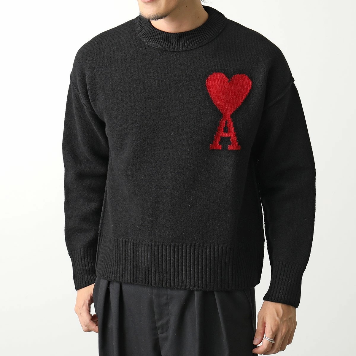 ami paris アミパリス ニット RED ADC SWEATER BFUKS006.018 メンズ セーター ウール ハートロゴ クルーネック 長袖 カラ ami paris アミパリス ニット RED ADC SWEATER BFUKS006.018 メンズ セーター ウール ハートロゴ クルーネック 長袖 カラ