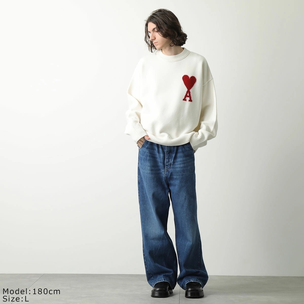 ami paris アミパリス ニット RED ADC SWEATER BFUKS006.018 メンズ セーター ウール ハートロゴ クルーネック 長袖 カラ ami paris アミパリス ニット RED ADC SWEATER BFUKS006.018 メンズ セーター ウール ハートロゴ クルーネック 長袖 カラ