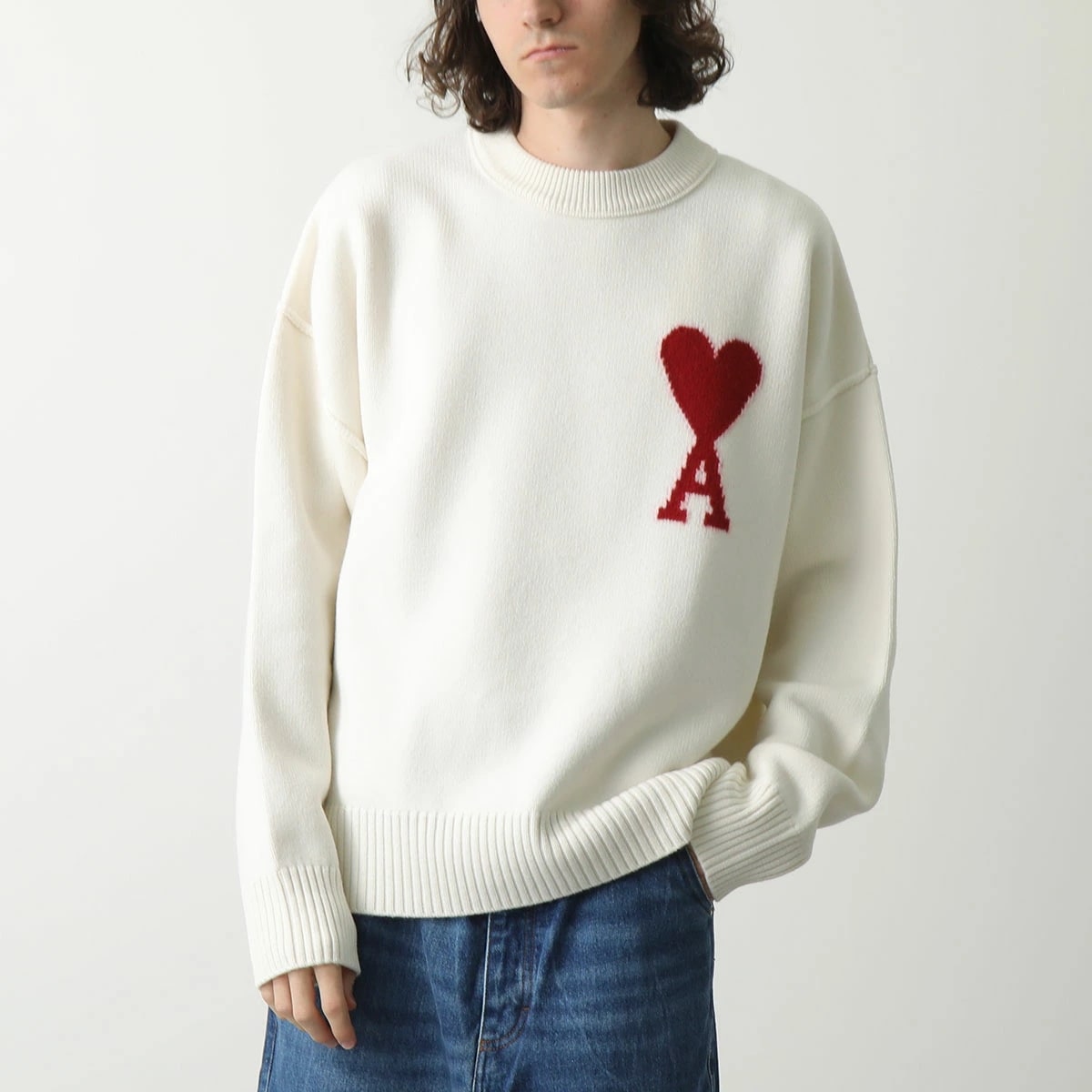 ami paris アミパリス ニット RED ADC SWEATER BFUKS006.018 メンズ セーター ウール ハートロゴ クルーネック 長袖 カラ ami paris アミパリス ニット RED ADC SWEATER BFUKS006.018 メンズ セーター ウール ハートロゴ クルーネック 長袖 カラ