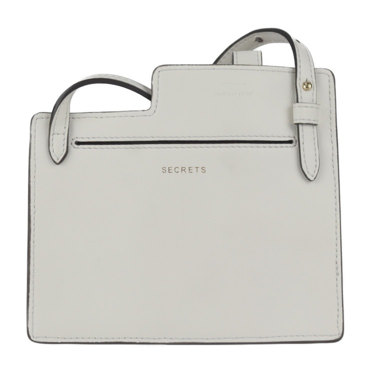 超美品 FENDI フェンディ ショルダーバッグ 8BS026 フォンケース レザー アイボリー ミニバッグ フォンショルダー 本物保証 中古