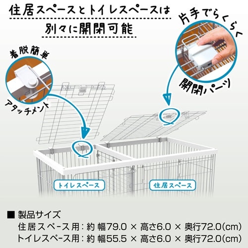トイレのしつけが出来る ドッグルームサークル ゲージ ケージ ホワイト 白 ワイド専用屋根面 屋根の