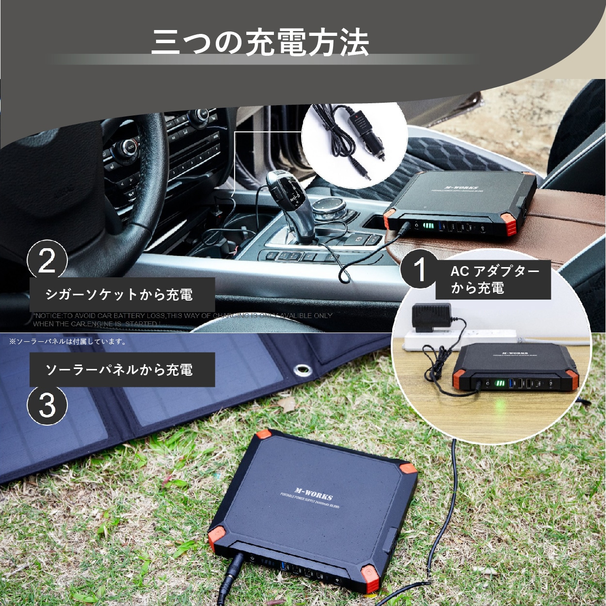 【公式ショップ】 ポータブル電源 ソーラーパネル セット 大容量 24000mAh 88.8Wh 発電量 21W 急速充電 車中泊 キャンプ 蓄電池 ソーラー 車載 太陽光発電セット バッテリー