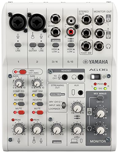 ヤマハ(YAMAHA) ライブストリーミングミキサー 6チャンネル ホワイト