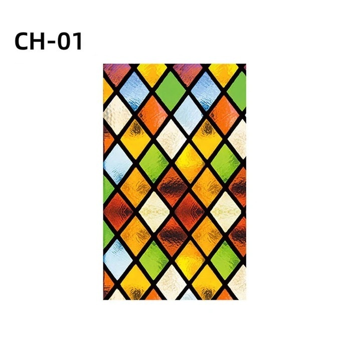 【1つ買うと10個無料】窓ガラス フィルム 断熱シート uvカットレトロ柄 目隠しシート 水で貼る 窓用 ステンドグラス 接着剤必要なし 貼ってはがせる uvカット 3D効果