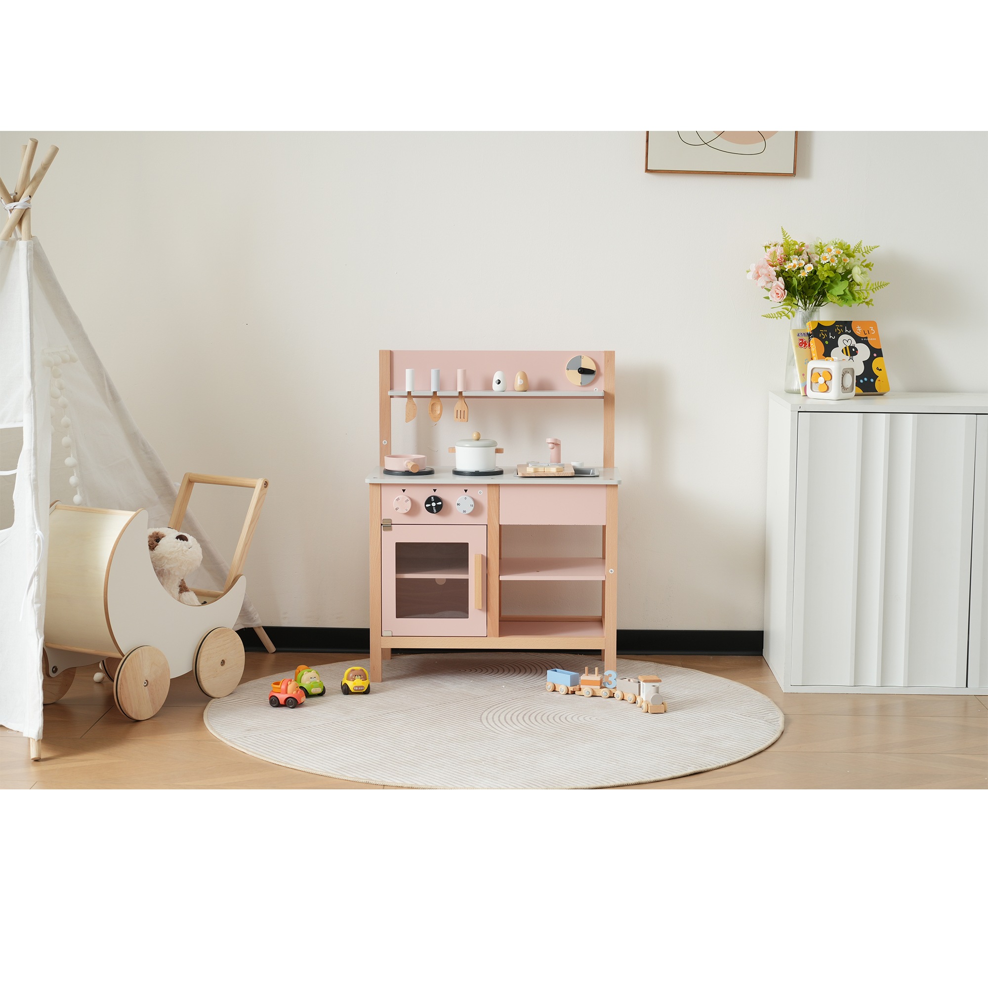 【国内発送,送.料無料】おままごとキッチン 木製 誕生日 台所 調理器具付 食材 知育玩具 コンロ ミニキッチン おもちゃキッチン【ピンク】 【国内発送,送.料無料】おままごとキッチン 木製 誕生日 台所 調理器具付 食材 知育玩具 コンロ ミニキッチン おもちゃキッチン【ピンク】