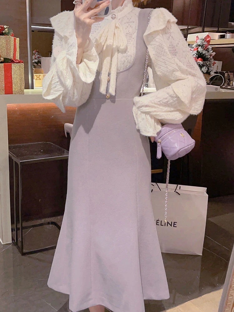 キャミワンピース 新作キャミソールワンピースレースインナーセット上下セットフィッシュテールスカート春秋レディース韓国ファッション キャミワンピース 新作キャミソールワンピースレースインナーセット上下セットフィッシュテールスカート春秋レディース韓国ファッション