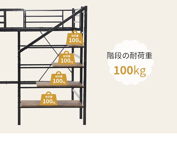 Qoo10] 短納期！ロフトベッド 階段式 システムベ