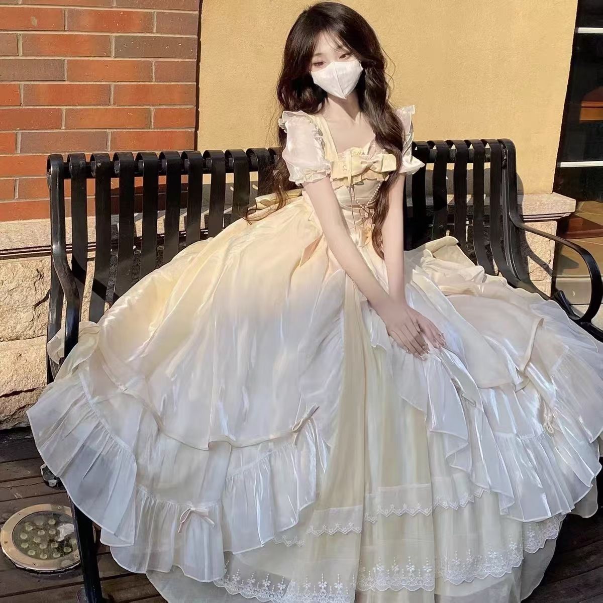 エレガントメルヘンロリータキュートスタイルプリンセスドレスしっぽ付きふわふわドレス