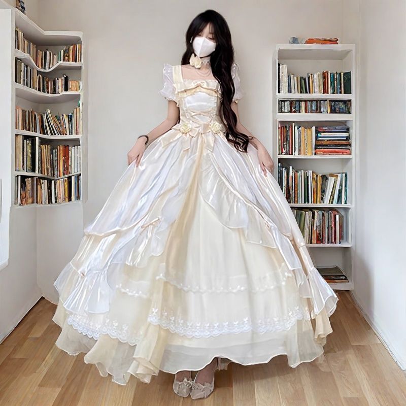 エレガントメルヘンロリータキュートスタイルプリンセスドレスしっぽ付きふわふわドレス