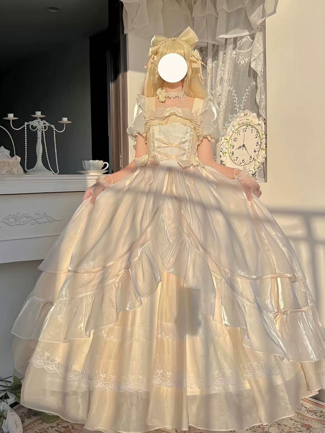 エレガントメルヘンロリータキュートスタイルプリンセスドレスしっぽ付きふわふわドレス