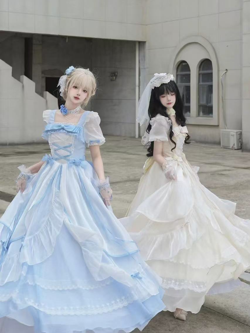 エレガントメルヘンロリータキュートスタイルプリンセスドレスしっぽ付きふわふわドレス
