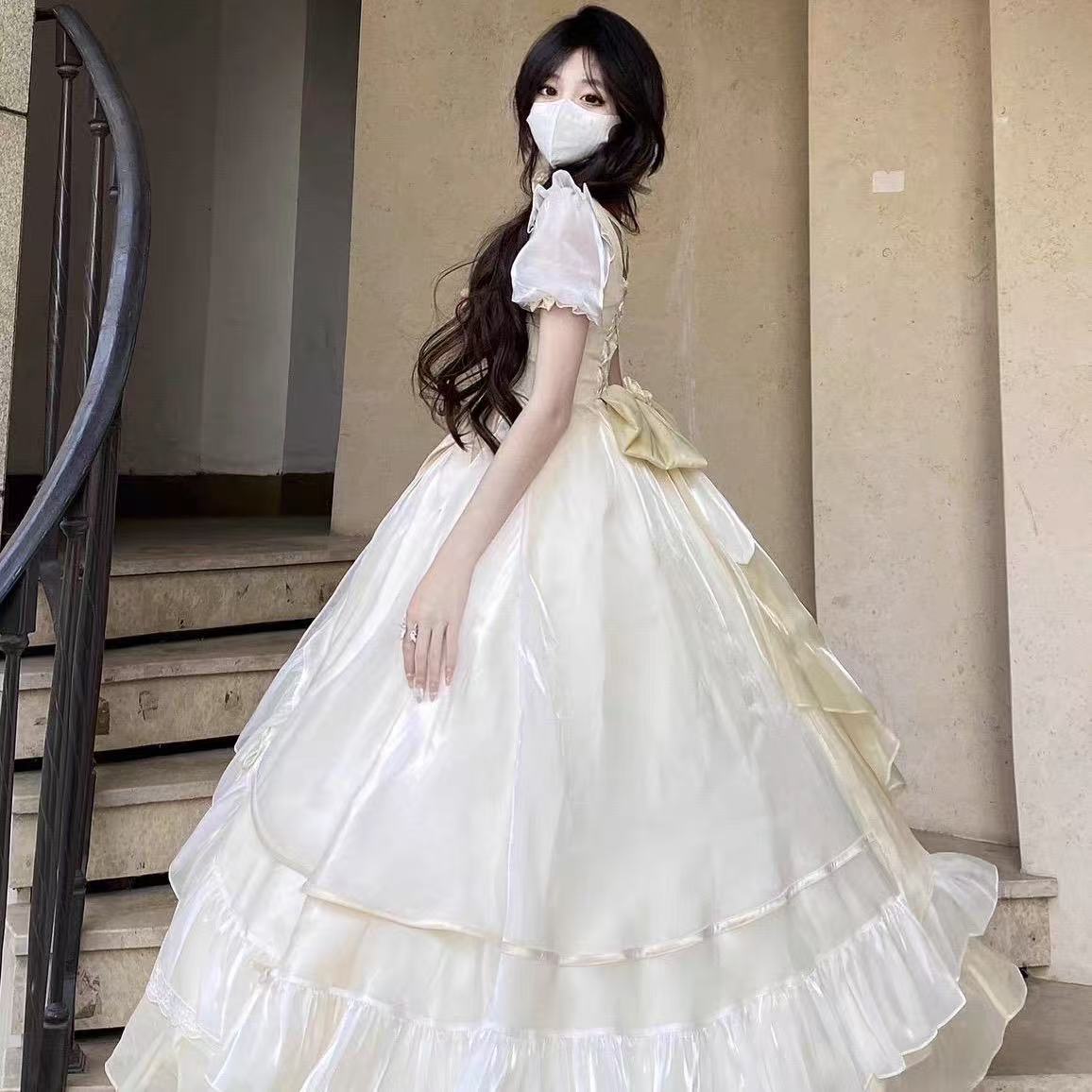 エレガントメルヘンロリータキュートスタイルプリンセスドレスしっぽ付きふわふわドレス