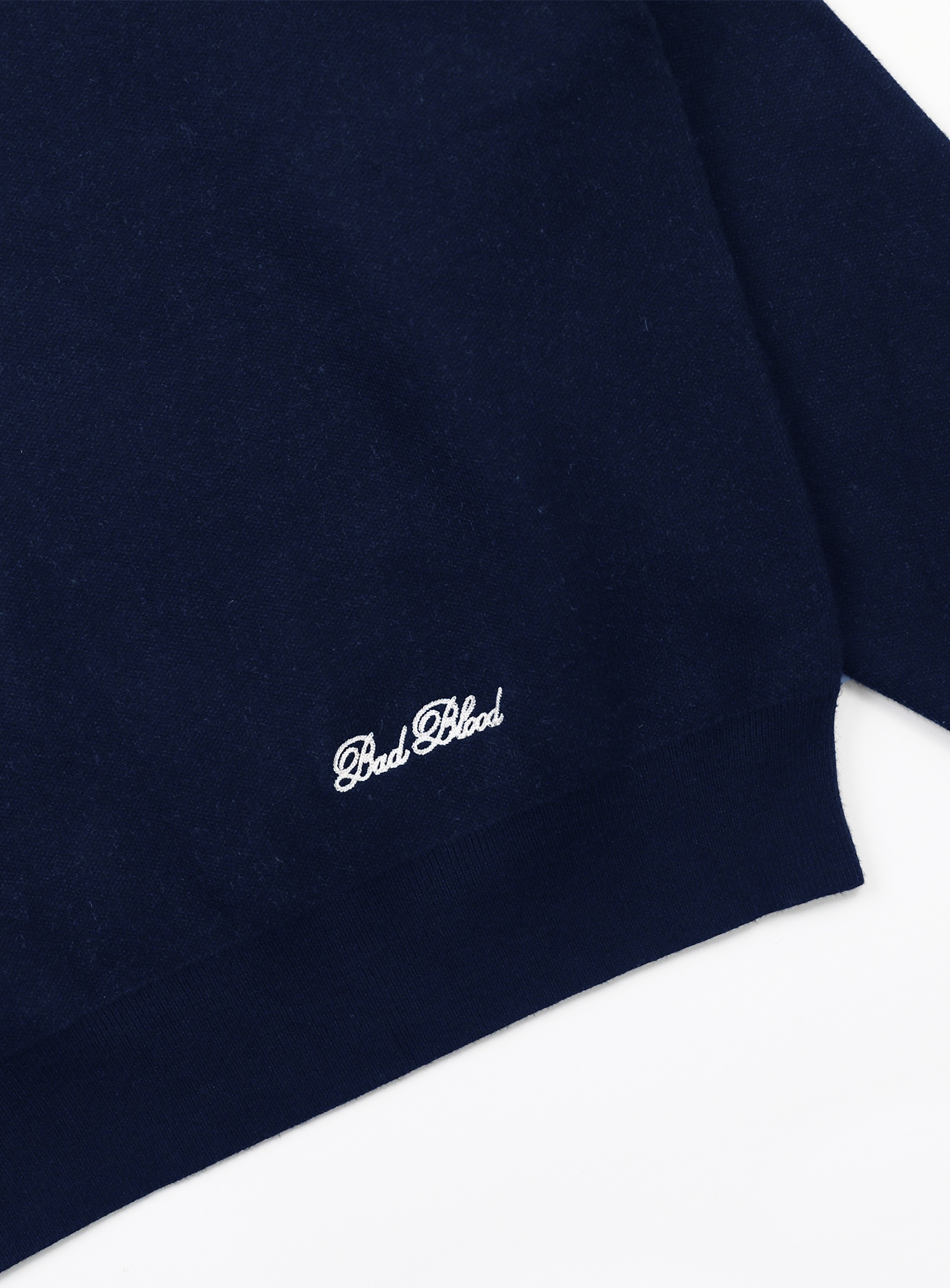 【BADBLOOD】[UNISEX] CLASSIC BIG LOGO CREWNECK SWEATER : NAVY