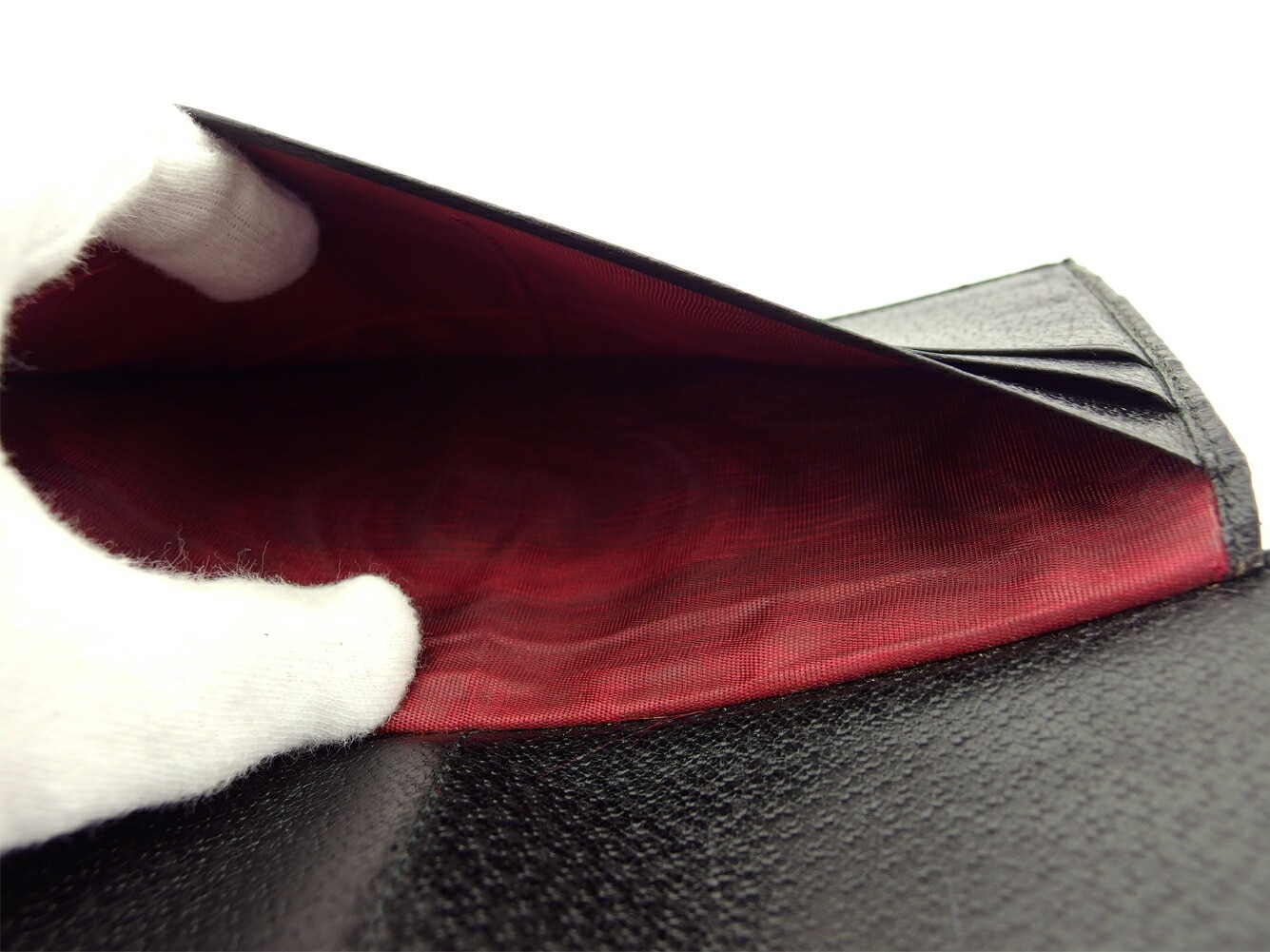 長財布 Wホック 三つ折り 財布 ロゴマニア レディース メンズ ブラック シルバー 中古