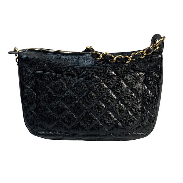 ！美品！　CHANEL シャネル　ブラック　キャビスキン　AA165 Qoo10] CHANEL CHANEL シャネル ココマーク キャ