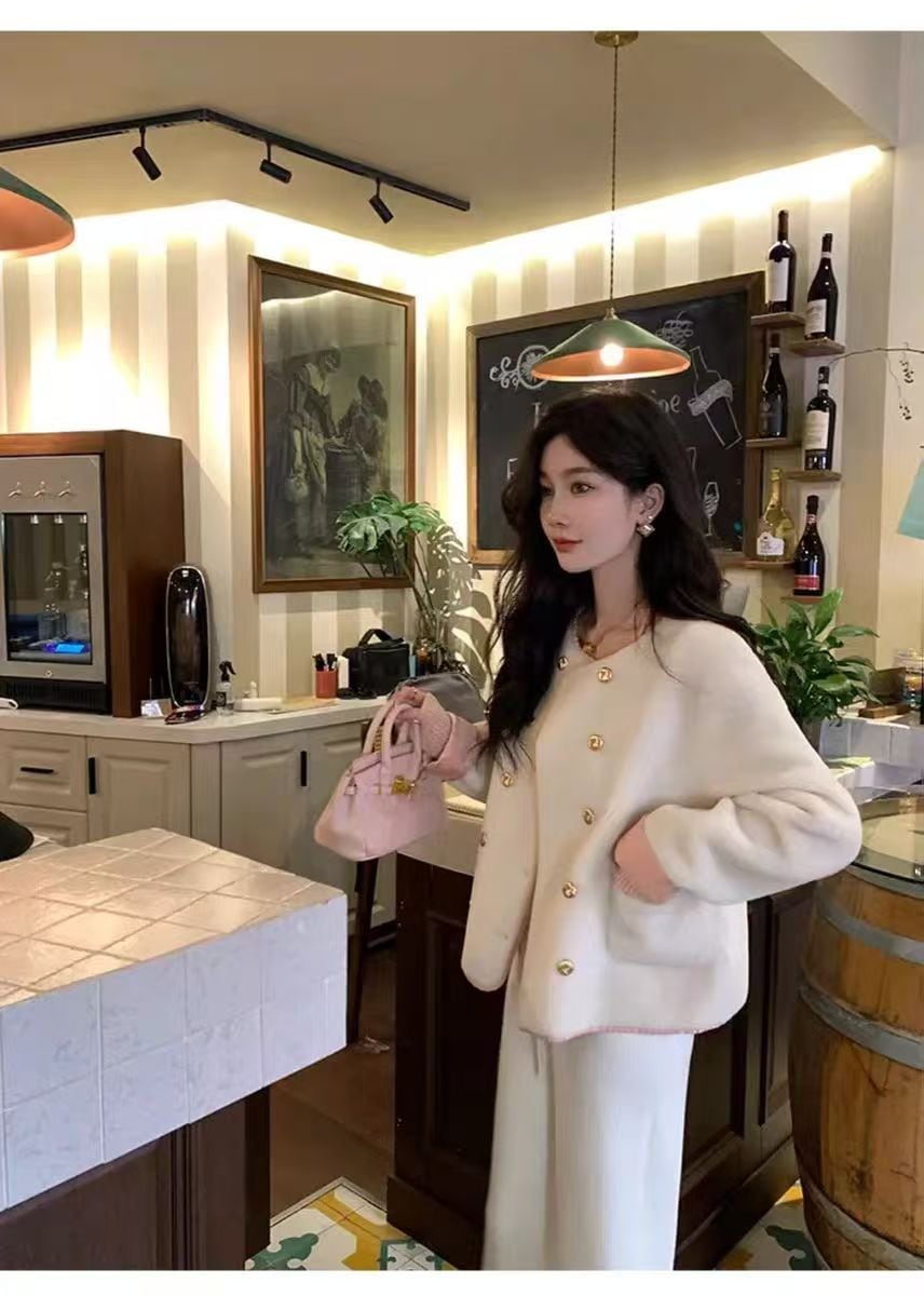 韓国東大門秋冬新作レトロ甘い毛皮ファーウエストコートスプライシング重いイミテーションフォックスファーコート韓国ファッション レディース