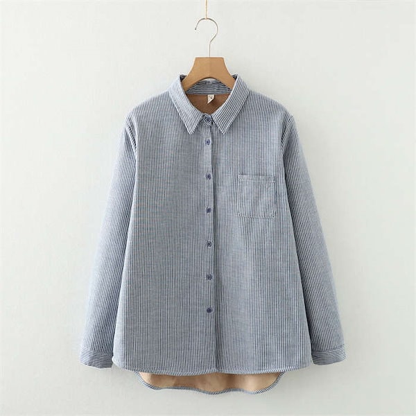 Qoo10] 裏起毛 シャツ 秋冬 長袖シャツ レディ