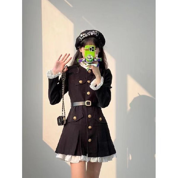 Qoo10] 春秋の新作フレンチガーリーなウエスト切り