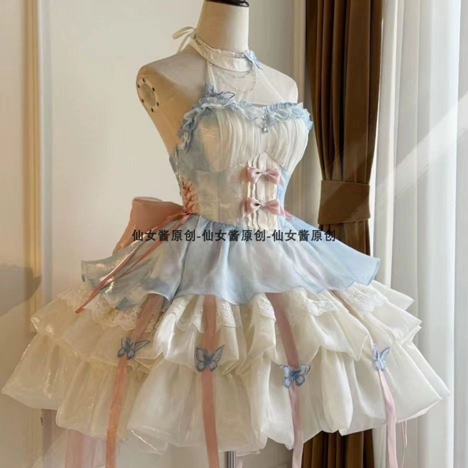 神の約束のロリータスカート花の結婚バレエスタイルプリンセス大人の誕生日プレゼントショートスカートコスロリータドレス