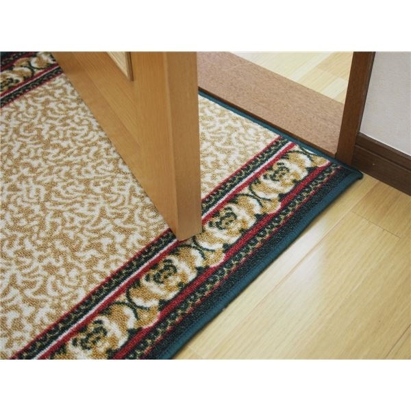 ヨーロピアン調 ラグマット/絨毯 67cm340cm ベージュ 洗える 防滑 防キズ 防音 タフトプリント リビング ダイニング ヨーロピアン調 ラグマット/絨毯 67cm340cm ベージュ 洗える 防滑 防キズ 防音 タフトプリント リビング ダイニング