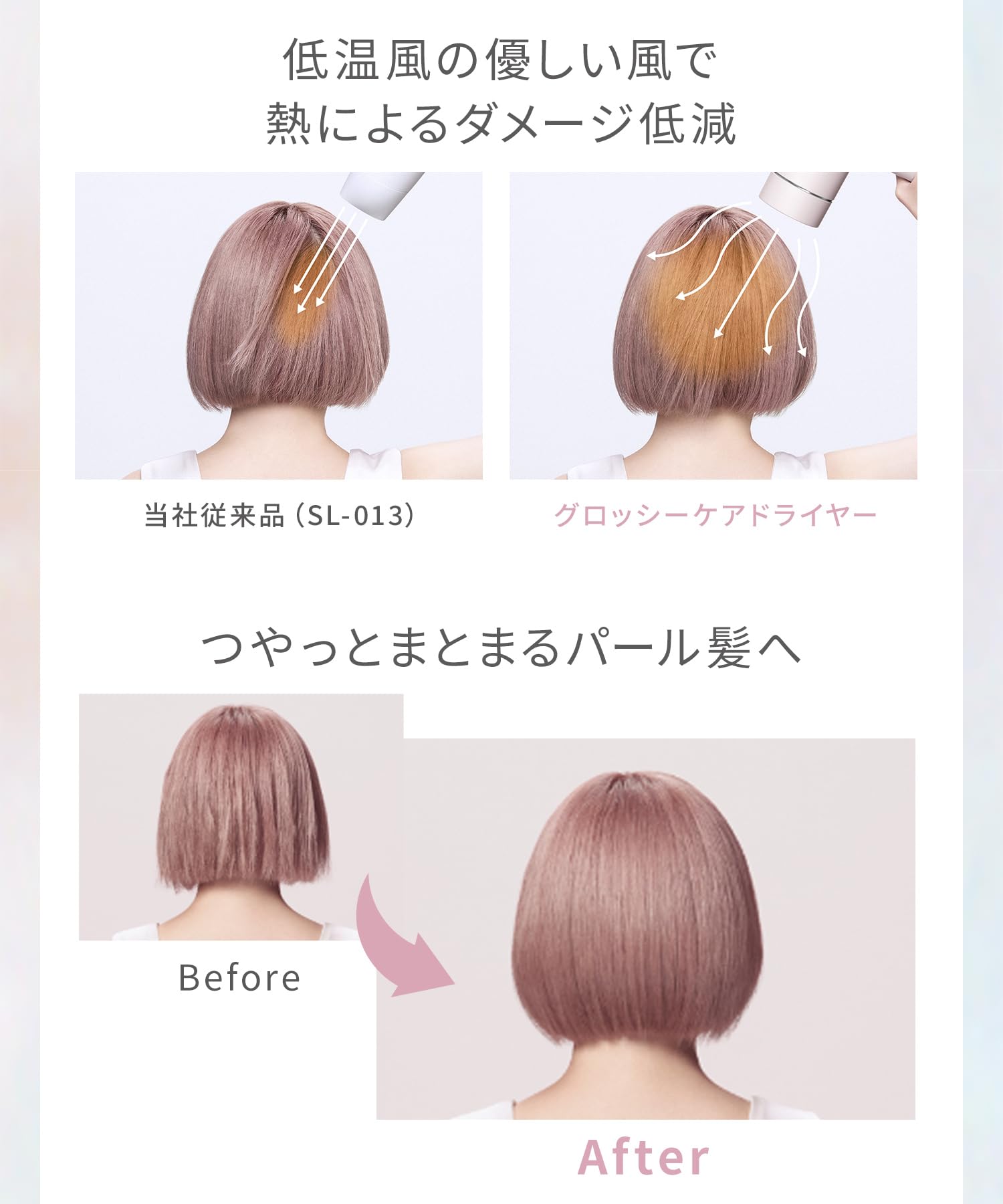 SALONIA サロニア グロッシーケア ドライヤー 大風量 速乾 軽量