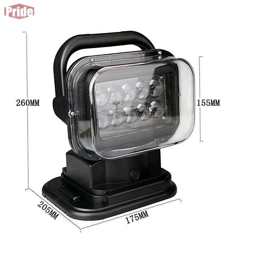 品質良い 車外灯 LEDサーチライト 50W 作業灯 ワークライト 6000K 4750LM リモコン付き 遠隔操作 防水IP65 360度回転 角度調整 船舶照明