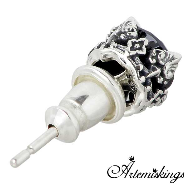 アルテミスキングス ARTEMIS KINGS フローラル シルバー スタッド ピアス アクセサリー ブラックキュービック 1個売り シルバー 925 スターリングシルバー AKE0065 アルテミスキングス ARTEMIS KINGS フローラル シルバー スタッド ピアス アクセサリー ブラックキュービック 1個売り シルバー 925 スターリングシルバー AKE0065