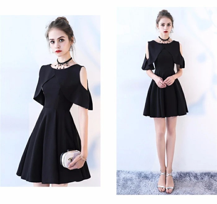 【激安開催】ドレス 大人 ピアノ発表会 ドレス 高校生 中高生 演奏会 袖付き パーティードレス 肩出し 結婚式 膝丈 カクテルドレス イブニングドレス ステージドレス Aライン 小さいサイズ 小柄