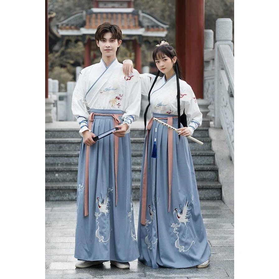 チャイナ服 2点セット 3点セット 中華コスプレ衣裳 メンズ レディース ユニセックス 漢服 唐装 交差襟 上下セット 龍 鶴 エスニック 刺しゅう 華流 コスプレ 振とても安い