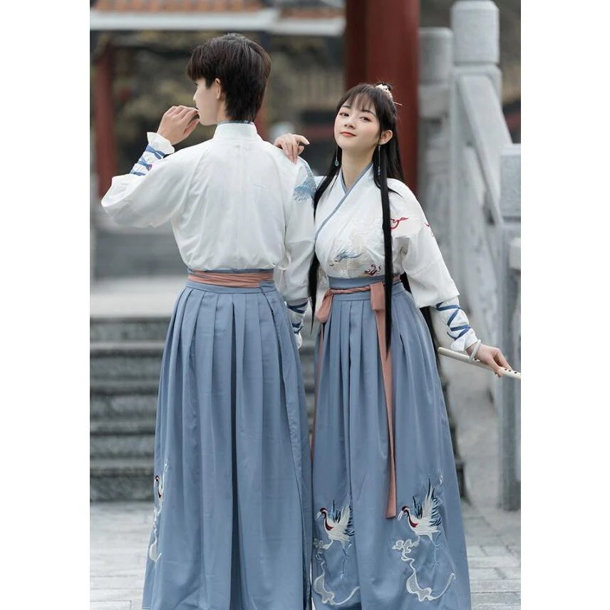 チャイナ服 2点セット 3点セット 中華コスプレ衣裳 メンズ レディース ユニセックス 漢服 唐装 交差襟 上下セット 龍 鶴 エスニック 刺しゅう 華流 コスプレ 振とても安い