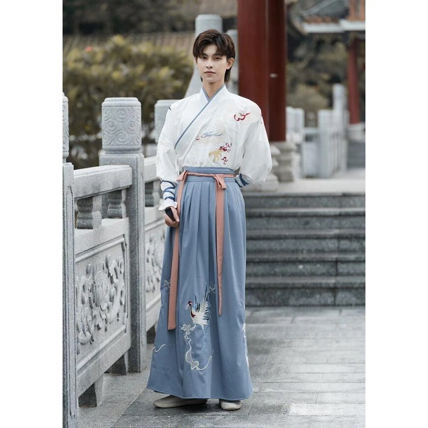 チャイナ服 2点セット 3点セット 中華コスプレ衣裳 メンズ レディース ユニセックス 漢服 唐装 交差襟 上下セット 龍 鶴 エスニック 刺しゅう 華流 コスプレ 振とても安い