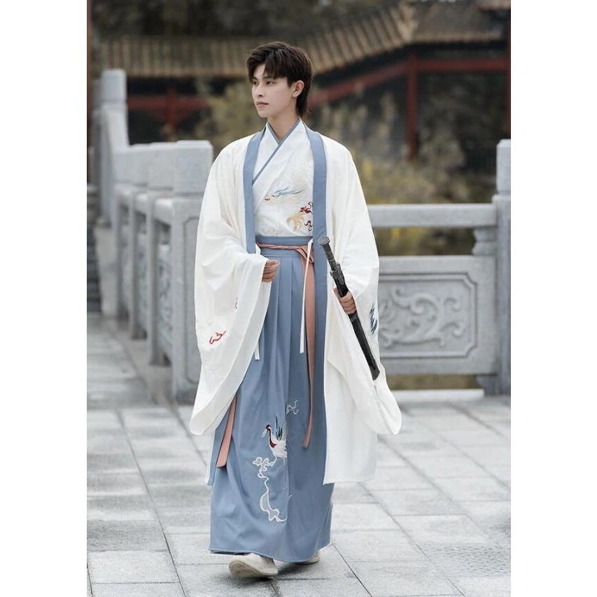 チャイナ服 2点セット 3点セット 中華コスプレ衣裳 メンズ レディース ユニセックス 漢服 唐装 交差襟 上下セット 龍 鶴 エスニック 刺しゅう 華流 コスプレ 振とても安い