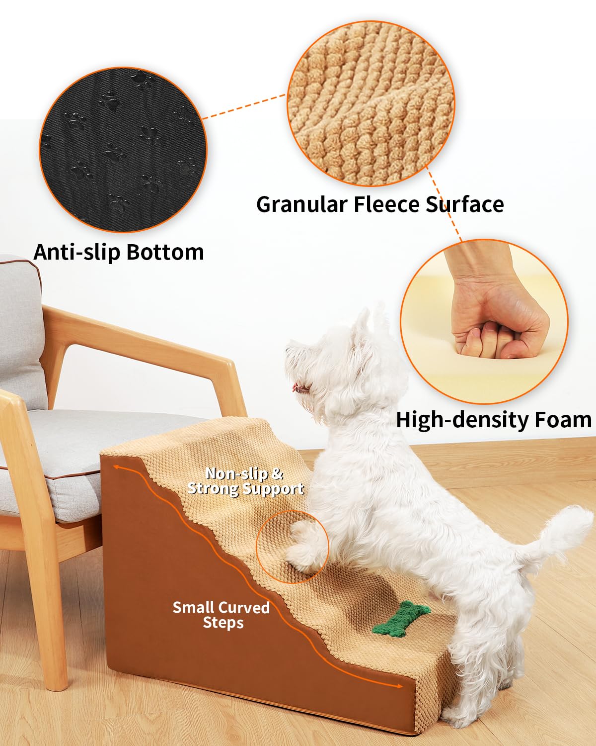 犬 猫 階段 ステップ 台 スロープ ドッグステップ 【高さ40 老犬介護 滑り止め 怪我防止】スロープ 子犬・中型犬・高齢犬適用 ペット 階段 踏み台