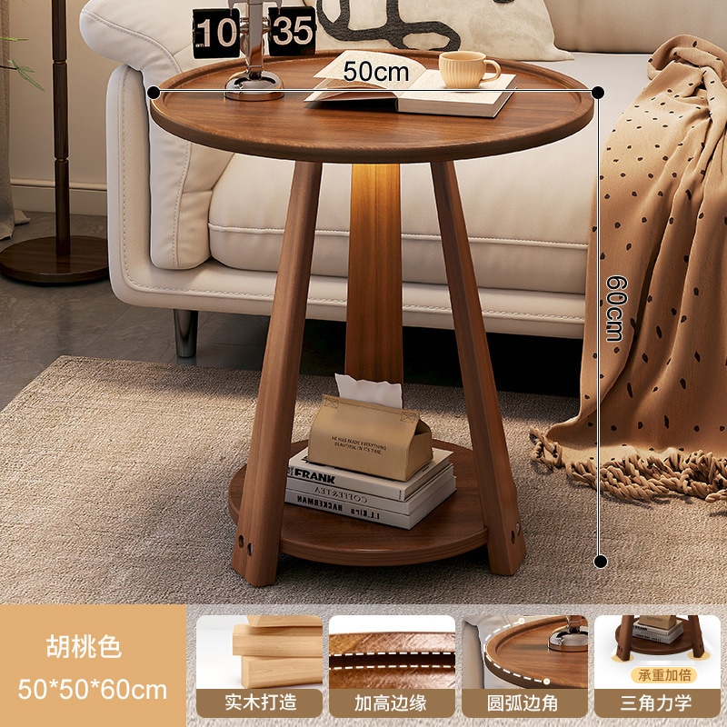 边几小茶几美式实木郁金香奶茶店咖啡台洽谈阳台简约休闲小圆桌子