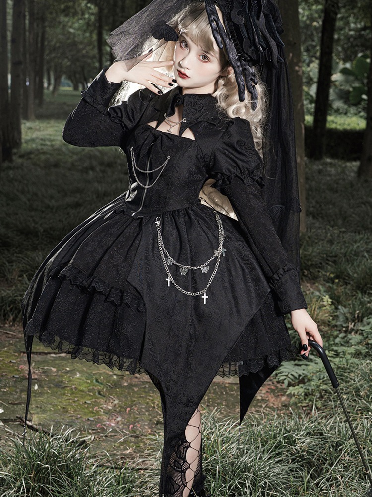 ロリータドレス ハロウィン衣装 Cos 服 デイリー ゴシック オプ ダークスタイル ロリータ ドレス 秋
