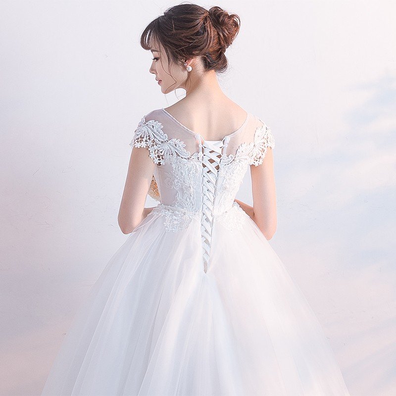 マタニティドレス ウエディングドレス 花嫁 結婚式 二次会 ウェディングドレス 安い 半袖 エンパイ