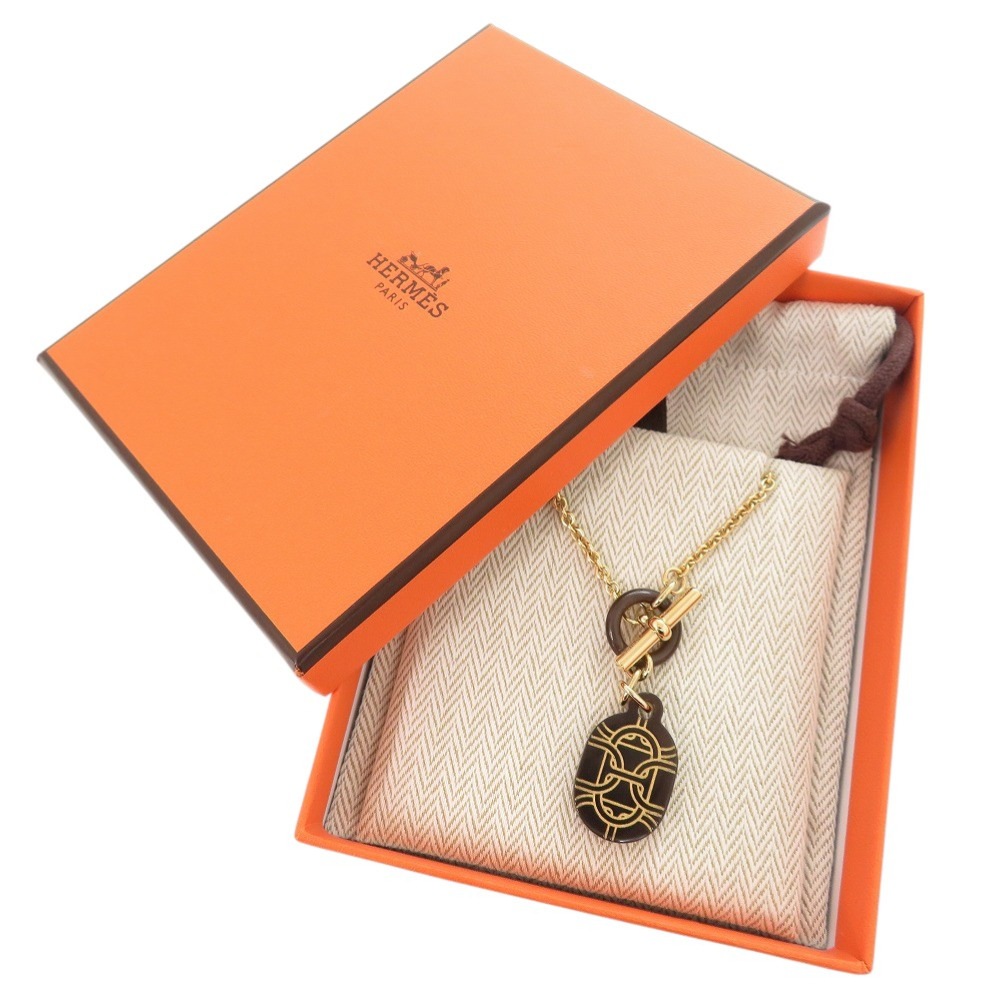 新品同様 シェーヌダンクル ネックレス メタル/バッファローホーン ブラウン 0380【中古】 レディース 新品同様 シェーヌダンクル ネックレス メタル/バッファローホーン ブラウン 0380【中古】 レディース