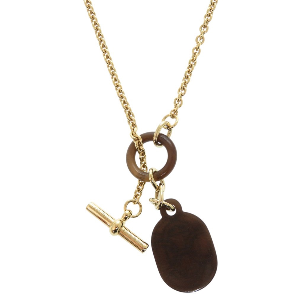 新品同様 シェーヌダンクル ネックレス メタル/バッファローホーン ブラウン 0380【中古】 レディース 新品同様 シェーヌダンクル ネックレス メタル/バッファローホーン ブラウン 0380【中古】 レディース