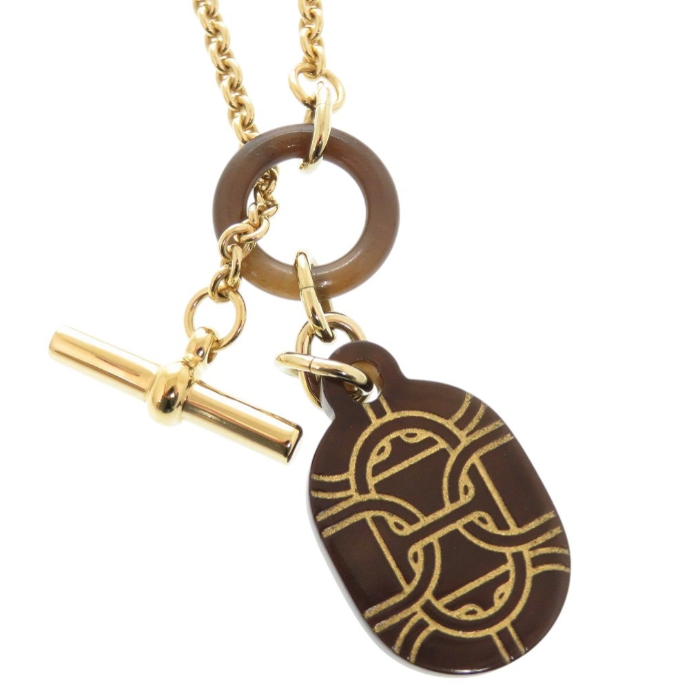 新品同様 シェーヌダンクル ネックレス メタル/バッファローホーン ブラウン 0380【中古】 レディース 新品同様 シェーヌダンクル ネックレス メタル/バッファローホーン ブラウン 0380【中古】 レディース