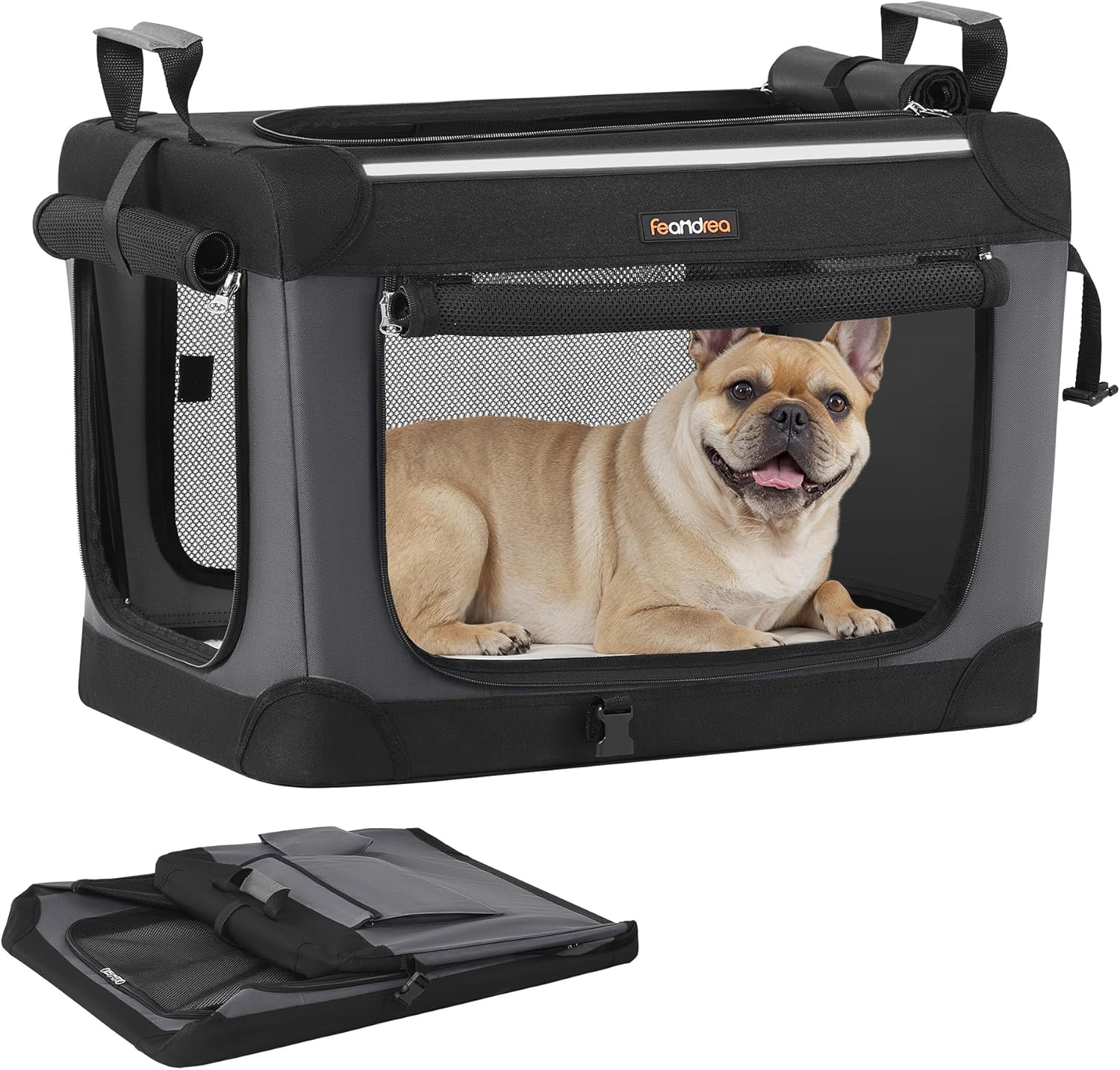 ペットキャリー バッグ 犬 猫 キャリーケース 折りたたみ 省ペース 持ち運び便利 通気性 臭気がない 小・中型犬 15kgまで フレームが入った頑丈なソフトタイプ 収納ポケット付き