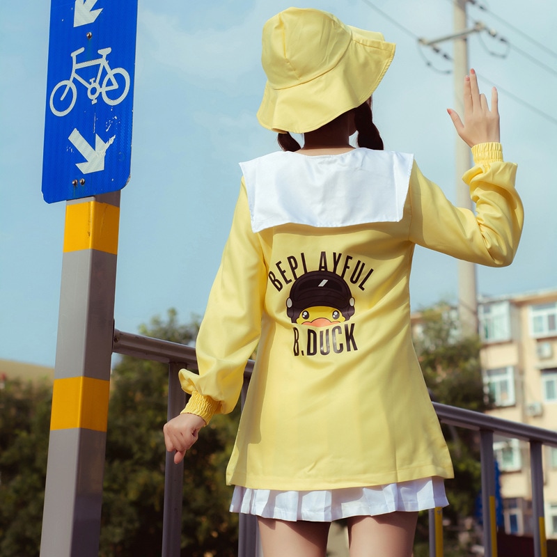 ピース コス エリート服 チキンを食べる リトルイエローダックスーツ コス服 日常着 コスプレ服 大きいサイズ 子供服